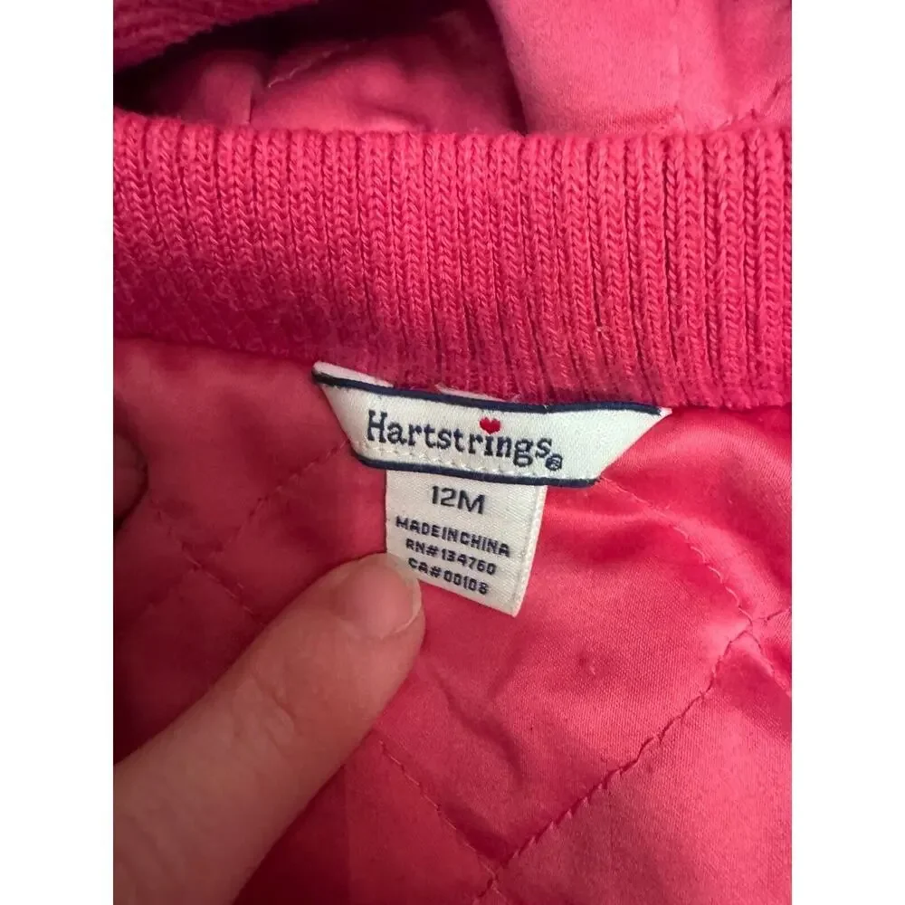 Hartstrings Baby Girls Woven Pea Coat Duffle Coat Toggle Closure Pink 12 Months